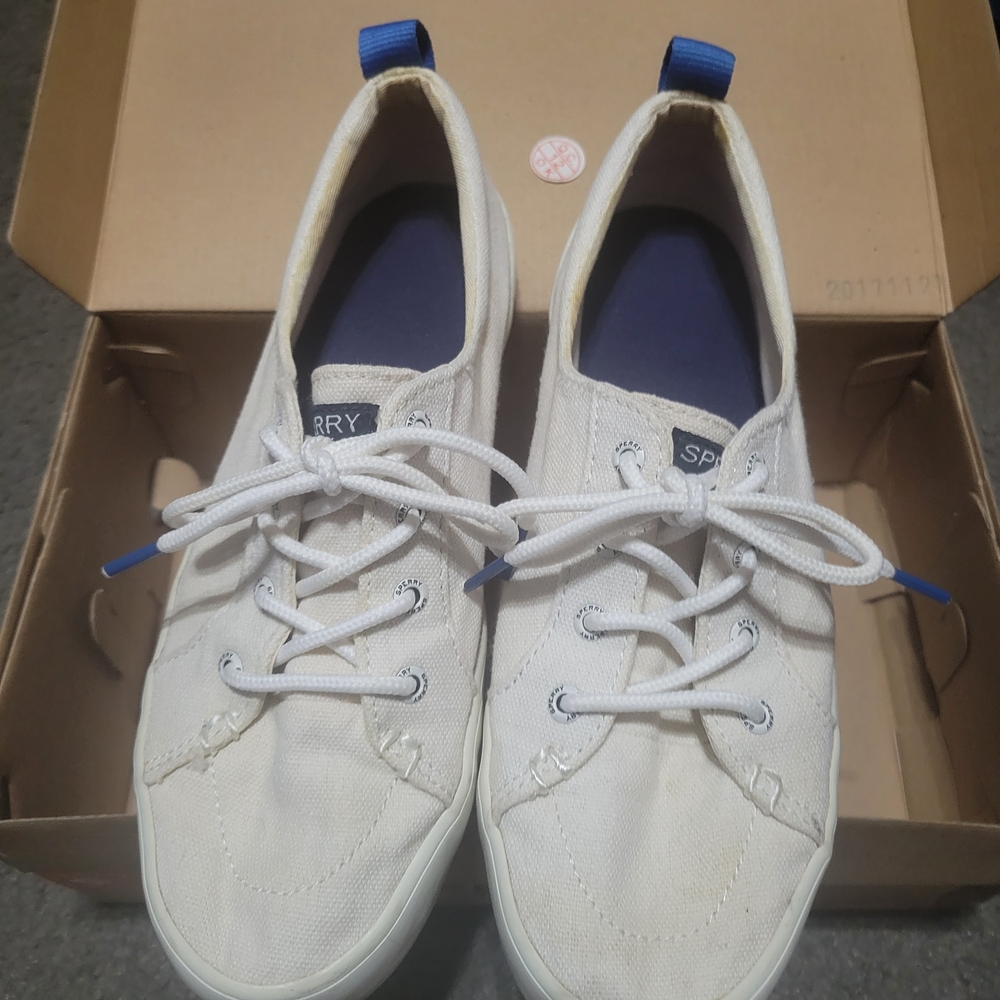 Sperry Women's White Canvas Sneakers
